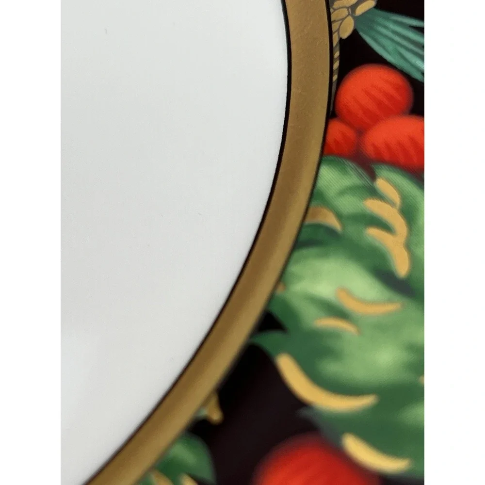 Fitz & Floyd Holiday Pine Bone China 2 Tiered Cookie Dessert Plate Server